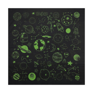 Glow-in-the-Dark Space Green Bandana – Cosmic Edition