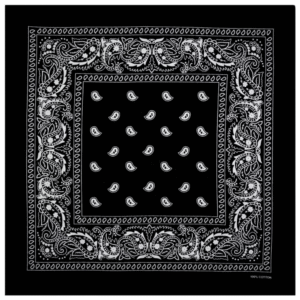 Bandana Scarf Black 01 Cotton Material