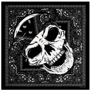 Large Skull Print Bandana – Rebel Style Meets Classic Paisley
