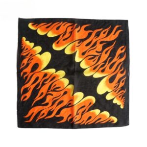 Blazing Flame Black Cotton Bandana